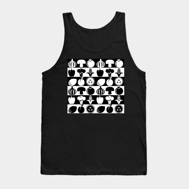 Vegetables in blackandwhite graphic pattern Tank Top by marina63